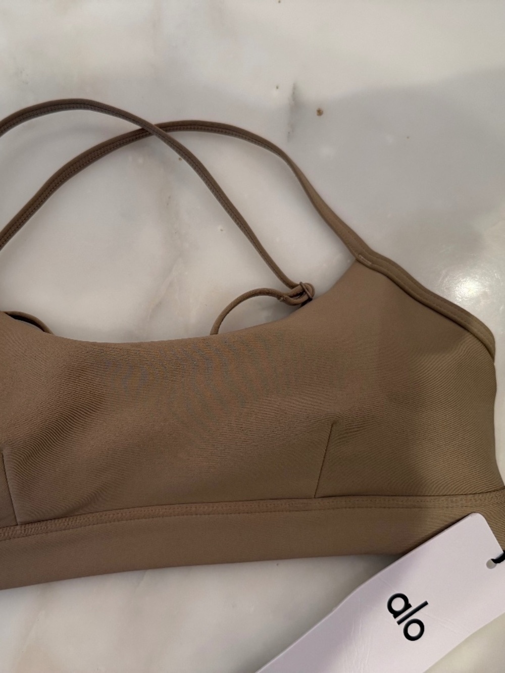 Alo Yoga Airlift Intrigue Bra, Gravel, Size XS